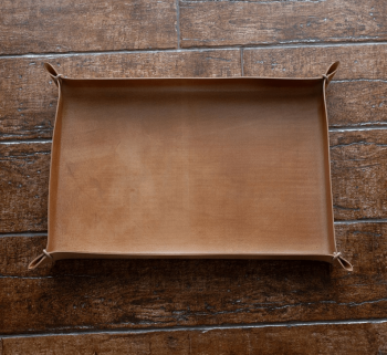 Image for Handmade Italian leather catch all tray