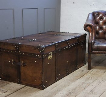 CraftShades Handmade Bridle Leather Coffee Table Trunk