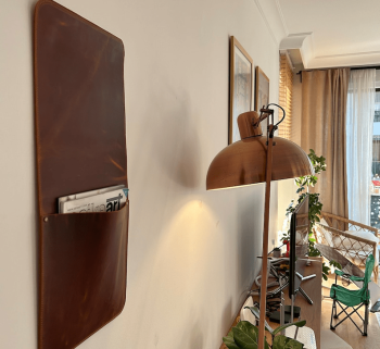 Image for Leather Wall Storage Organizer