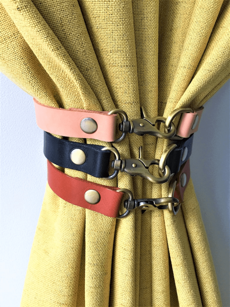 Image for Minimalist Leather Curtain Tieback