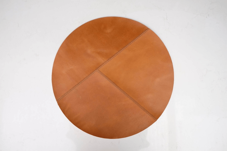 Round Leather Placemats Set - Image 6