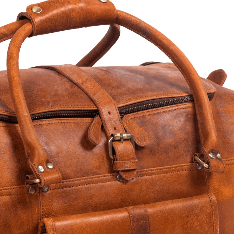 Handcrafted Heritage Leather Duffle Bag - Image 5