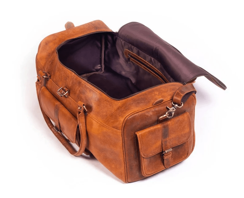 Handcrafted Heritage Leather Duffle Bag - Image 3