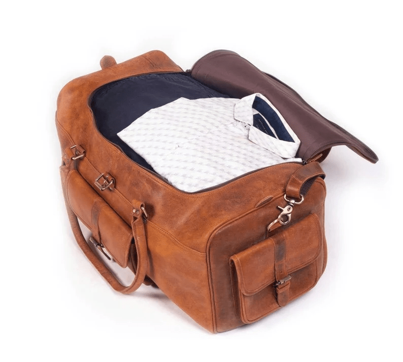 Handcrafted Heritage Leather Duffle Bag - Image 4
