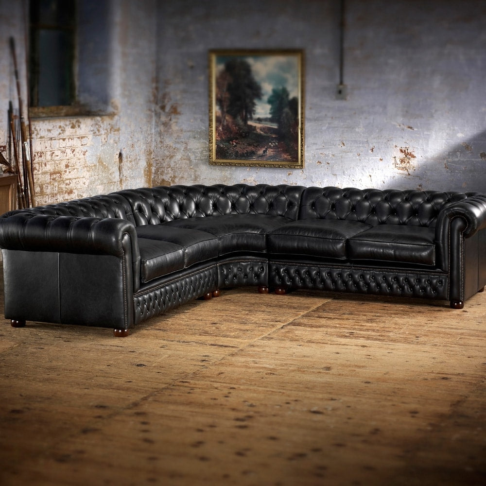 Craftshades Charcoal Black L shape Chesterfield sofa - Image 3