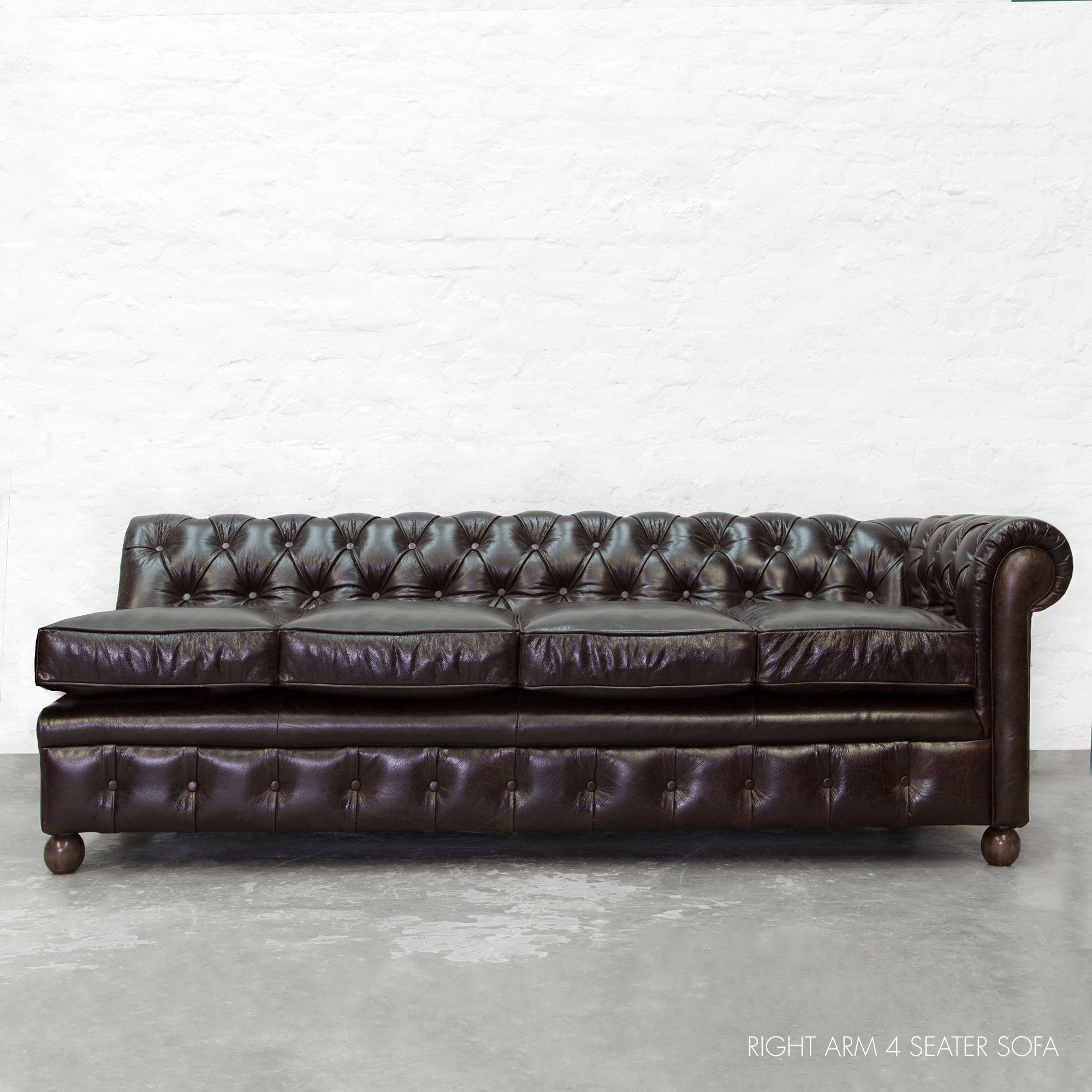 Craftshades Chocolate Brown L shape Chesterfield Sofa - Image 3