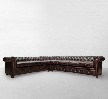 Craftshades Chocolate Brown L shape Chesterfield sofa