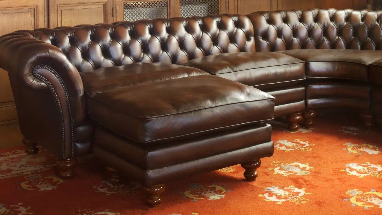 Craftshades Chocolate Brown L shape Chesterfield sofa