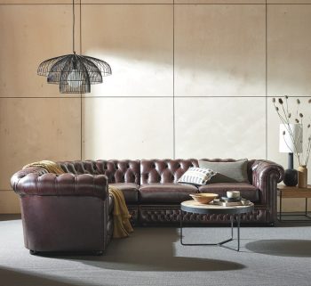Craftshades Deep Brown L shape Chesterfield Sofa
