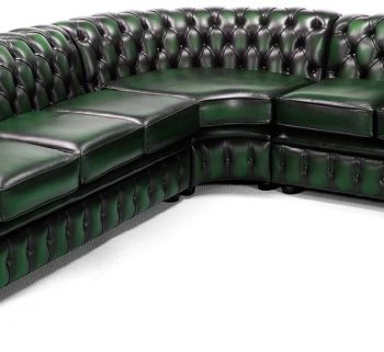 Craftshades Green L shape Chesterfield Sofa