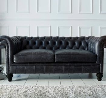 craftshades Charcoal Black four seater Chesterfield Sofa