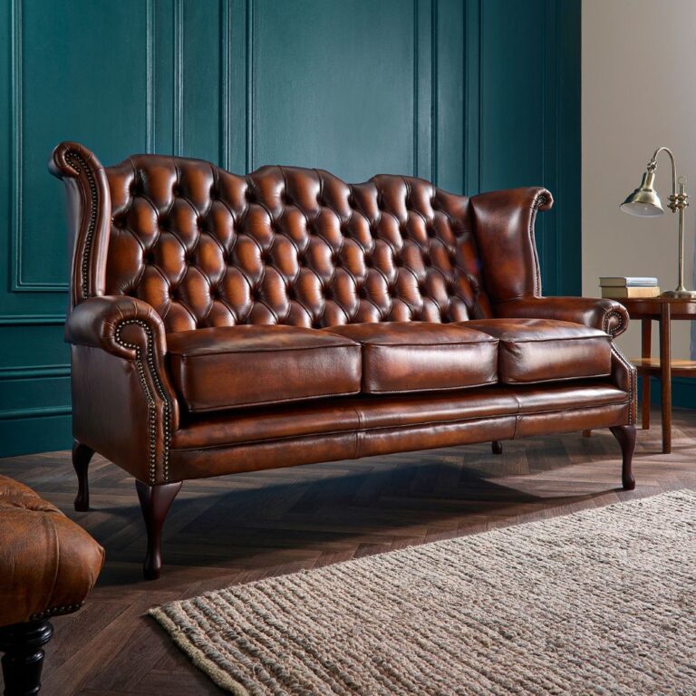 Craftshades Charcoal Brown three seater Chesterfield sofa - Image 2