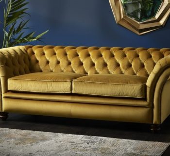 craftshades Mustard Yellow four seater Chesterfield