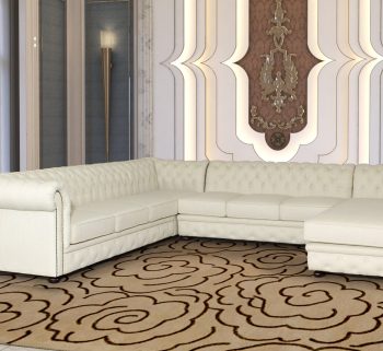 craftshades cream L shape Chesterfield sofa