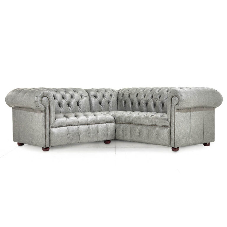 Craftshades Gray L Shape Chesterfield Sofa