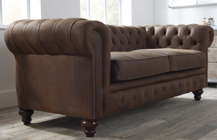 Craftshades Rich Brown Three Seater Chesterfield Sofa - Image 4