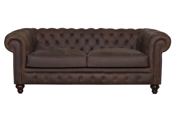 Craftshades Rich Brown Three Seater Chesterfield Sofa - Image 2