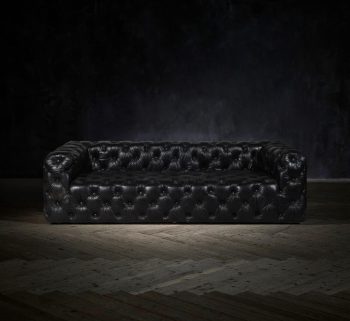 craftshades rich dark brownish-gray three seater Chesterfield sofa
