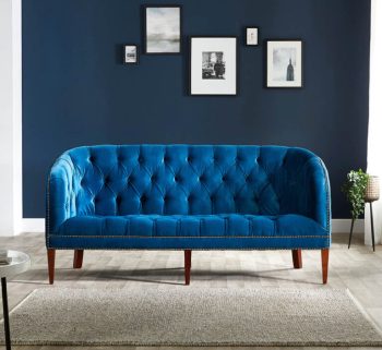 Craftshades Royal Blue Three Seater Chesterfield Sofa
