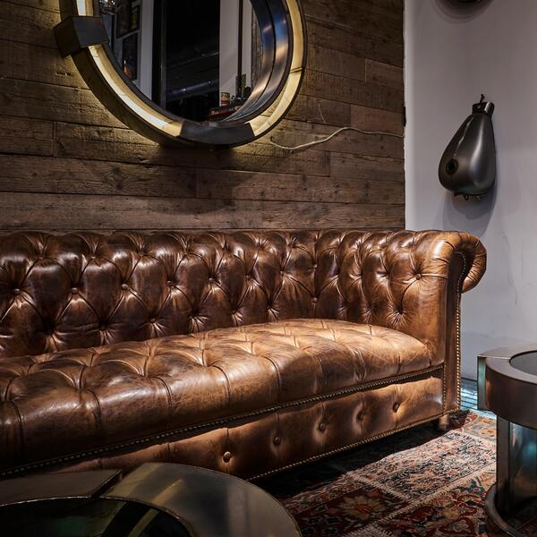 Craftshades Warm Brown Three Seater Chesterfield Sofa - Image 4