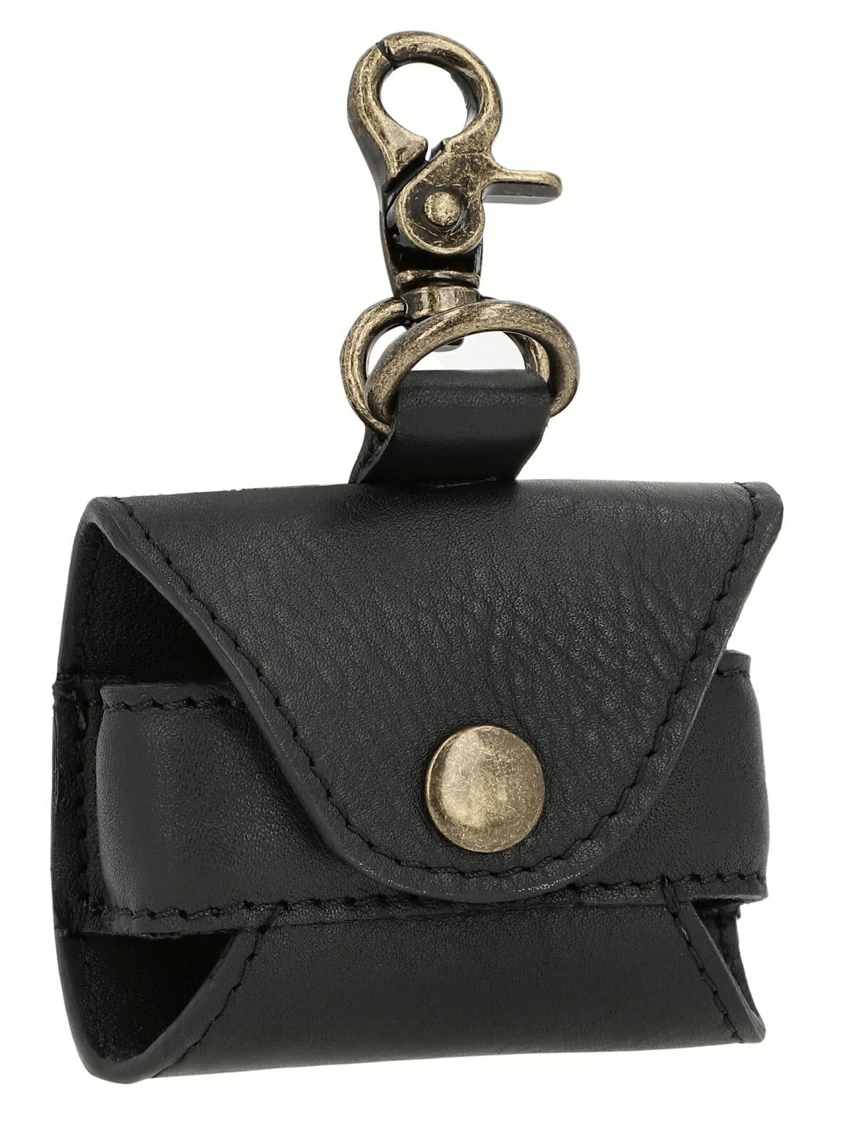 Premium Black Leather Dog Poop Bag Dispenser - Image 2