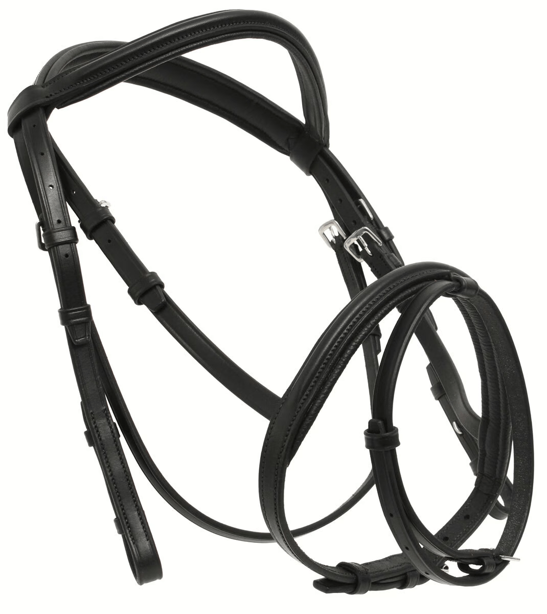 Premium Black Leather English Snaffle Bridle - Image 4