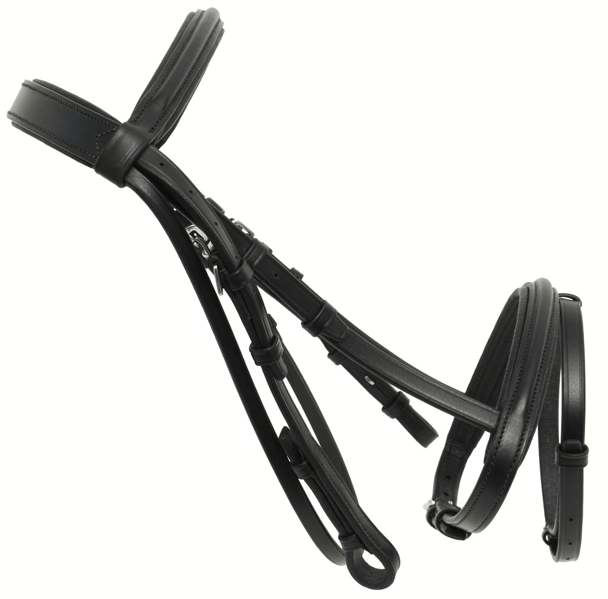 Premium Black Leather English Snaffle Bridle - Image 5