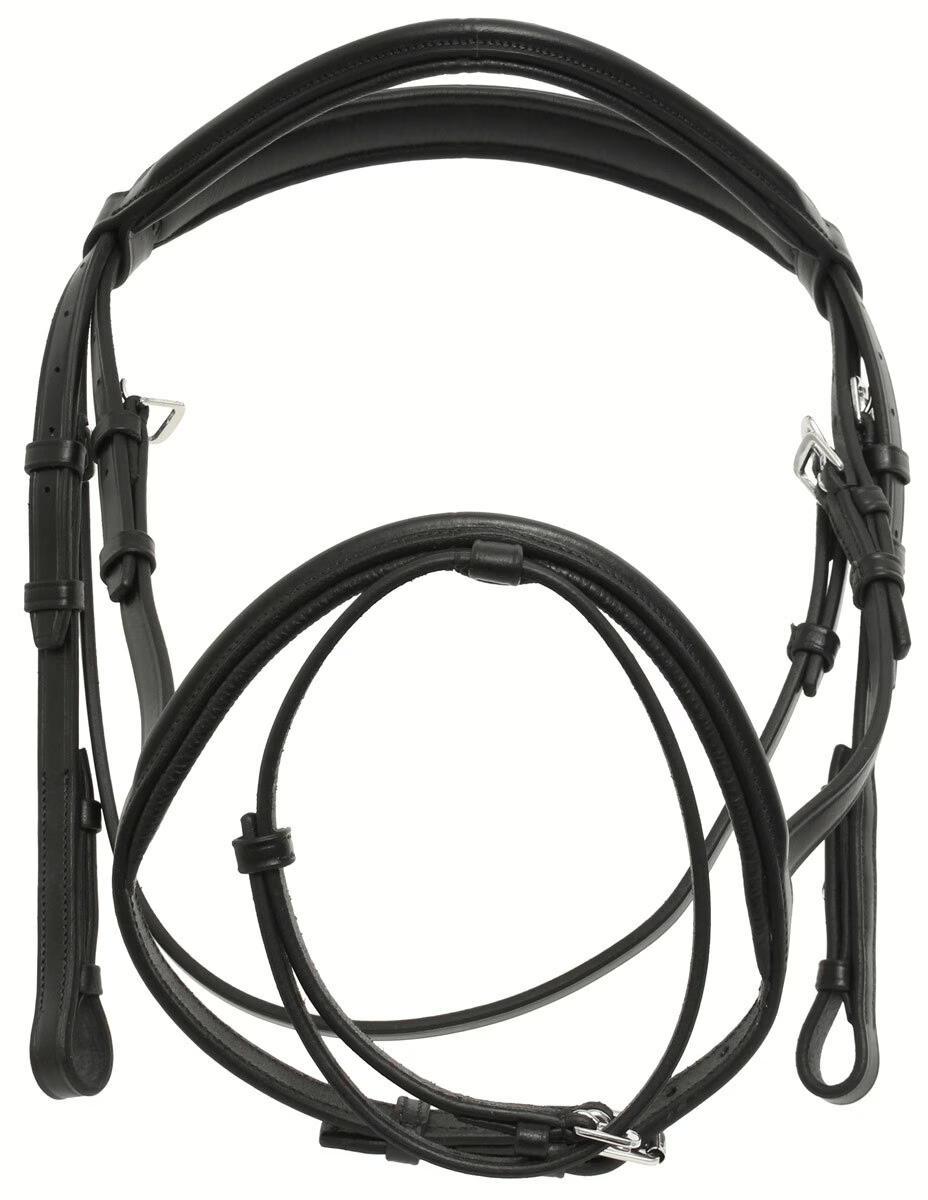 Premium Black Leather English Snaffle Bridle - Image 6