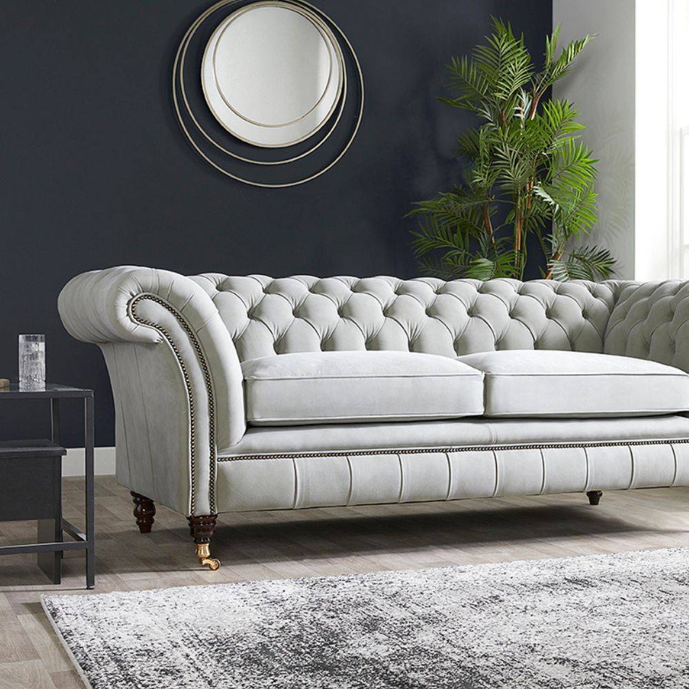 Drummond Tufted Leather Chesterfield Sofa - Image 3