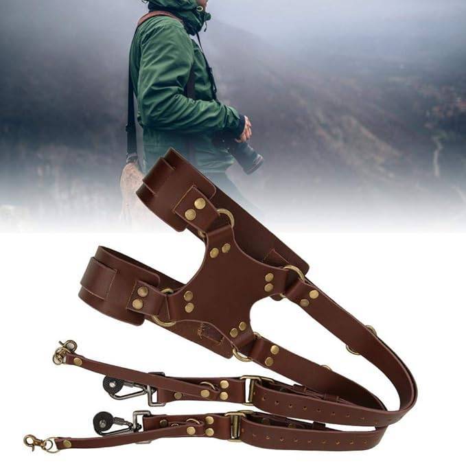 Premium Double Shoulder Leather Camera Strap - Image 8