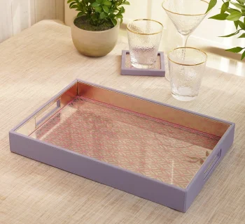 Purple & Pink Dual-Toned Faux Leather Tray