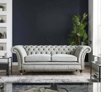 Drummond Tufted Leather Chesterfield Sofa