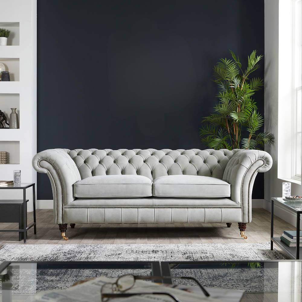 Drummond Tufted Leather Chesterfield Sofa