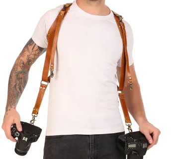Premium Double Shoulder Leather Camera Strap