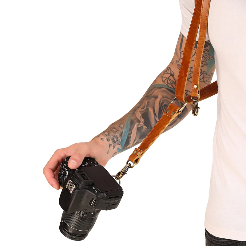 Premium Double Shoulder Leather Camera Strap - Image 7