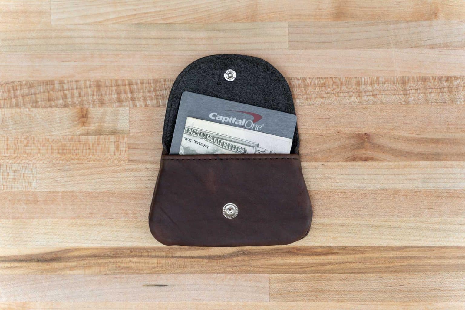 Leather Button Coin Purse - Image 3