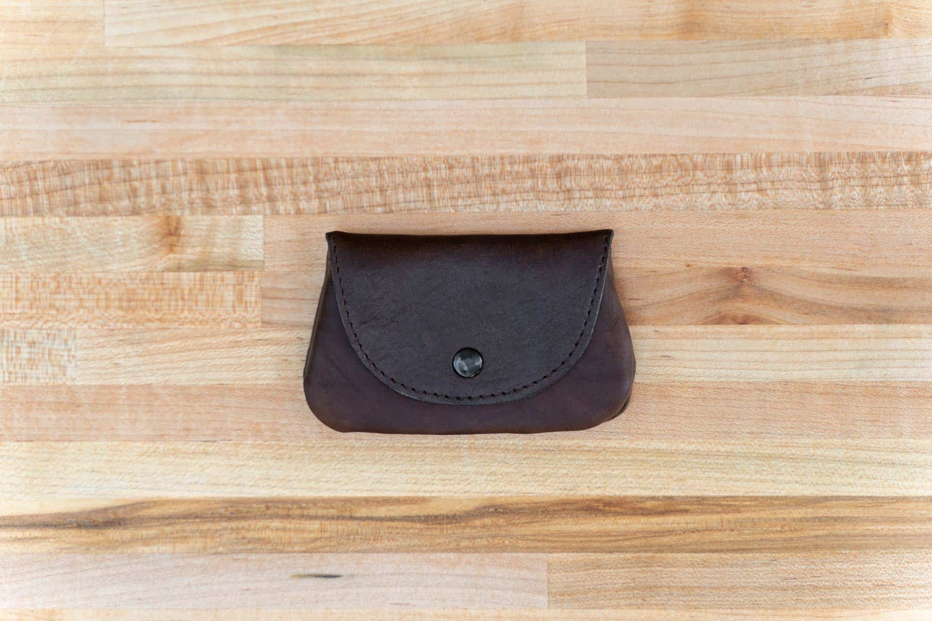 Leather Button Coin Purse