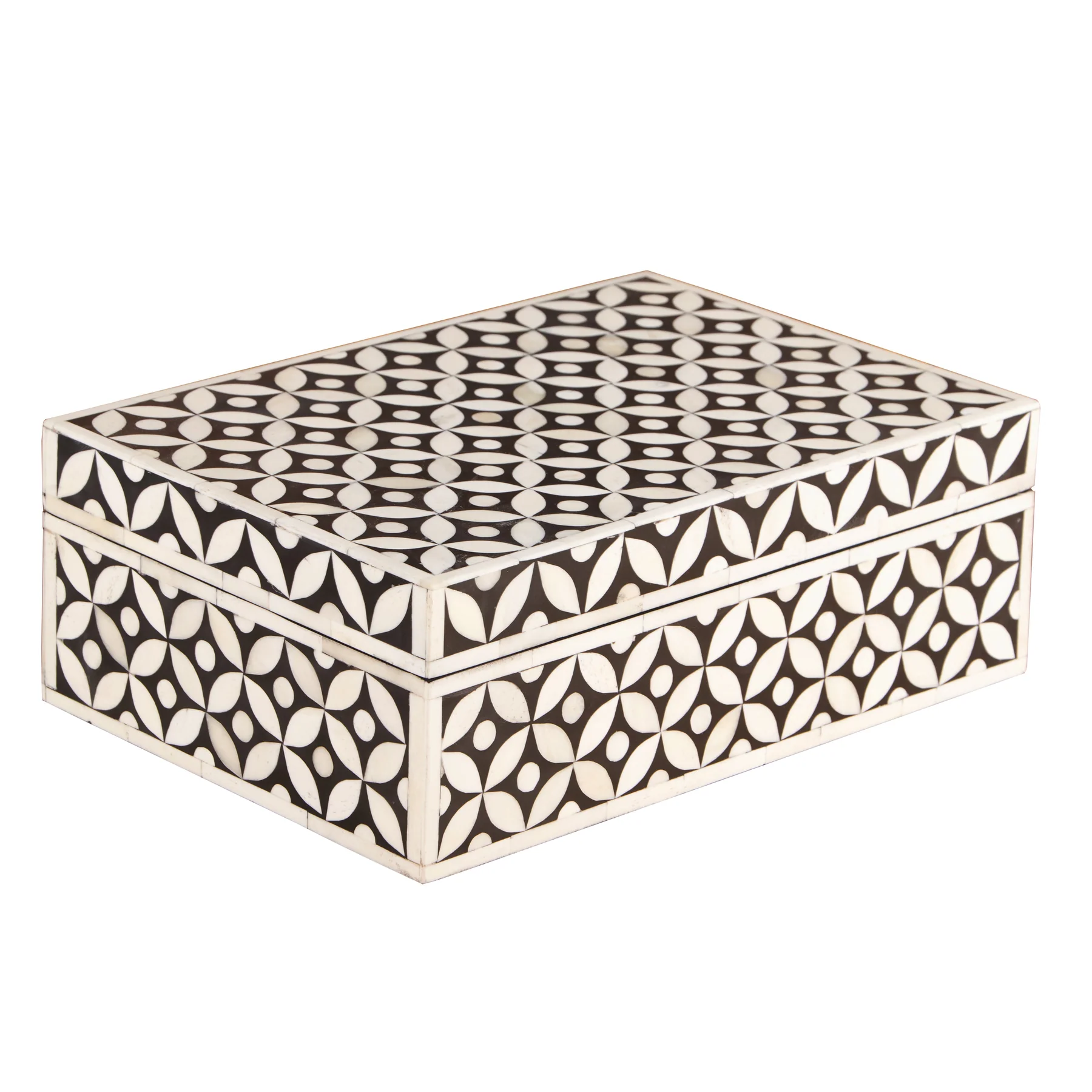 Bone Inlay Box – Medium Black Geometric - Image 4