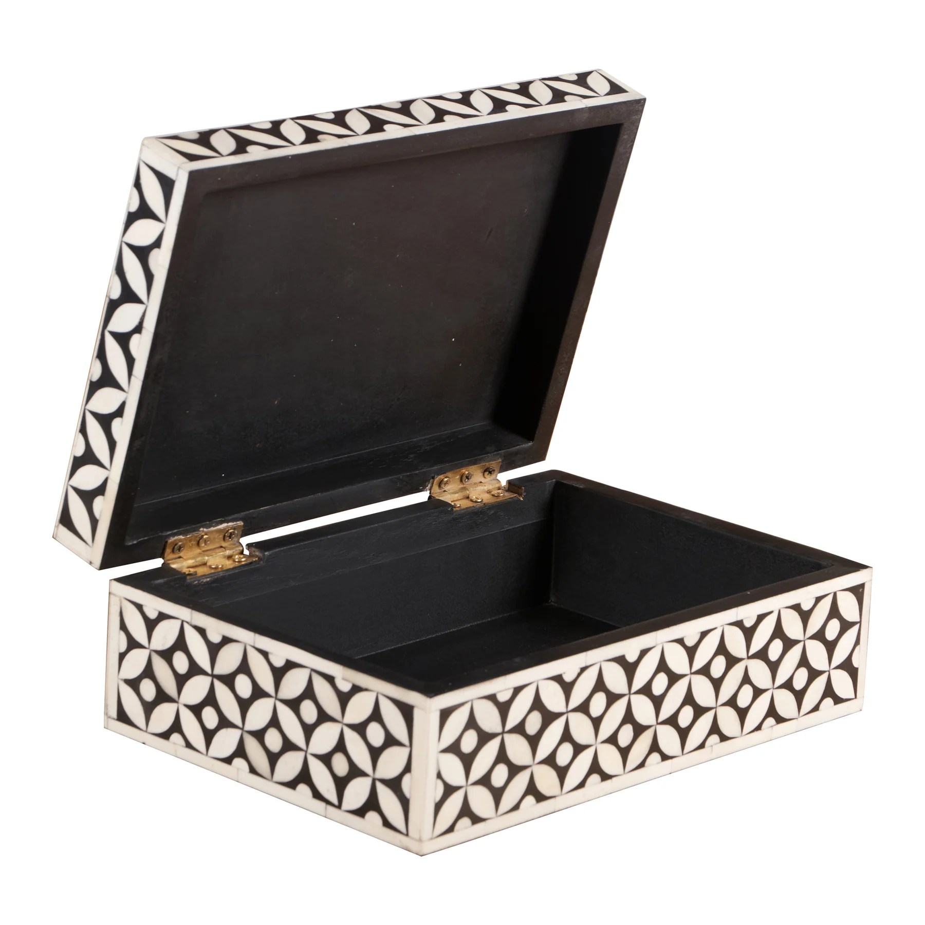 Bone Inlay Box – Medium Black Geometric - Image 2