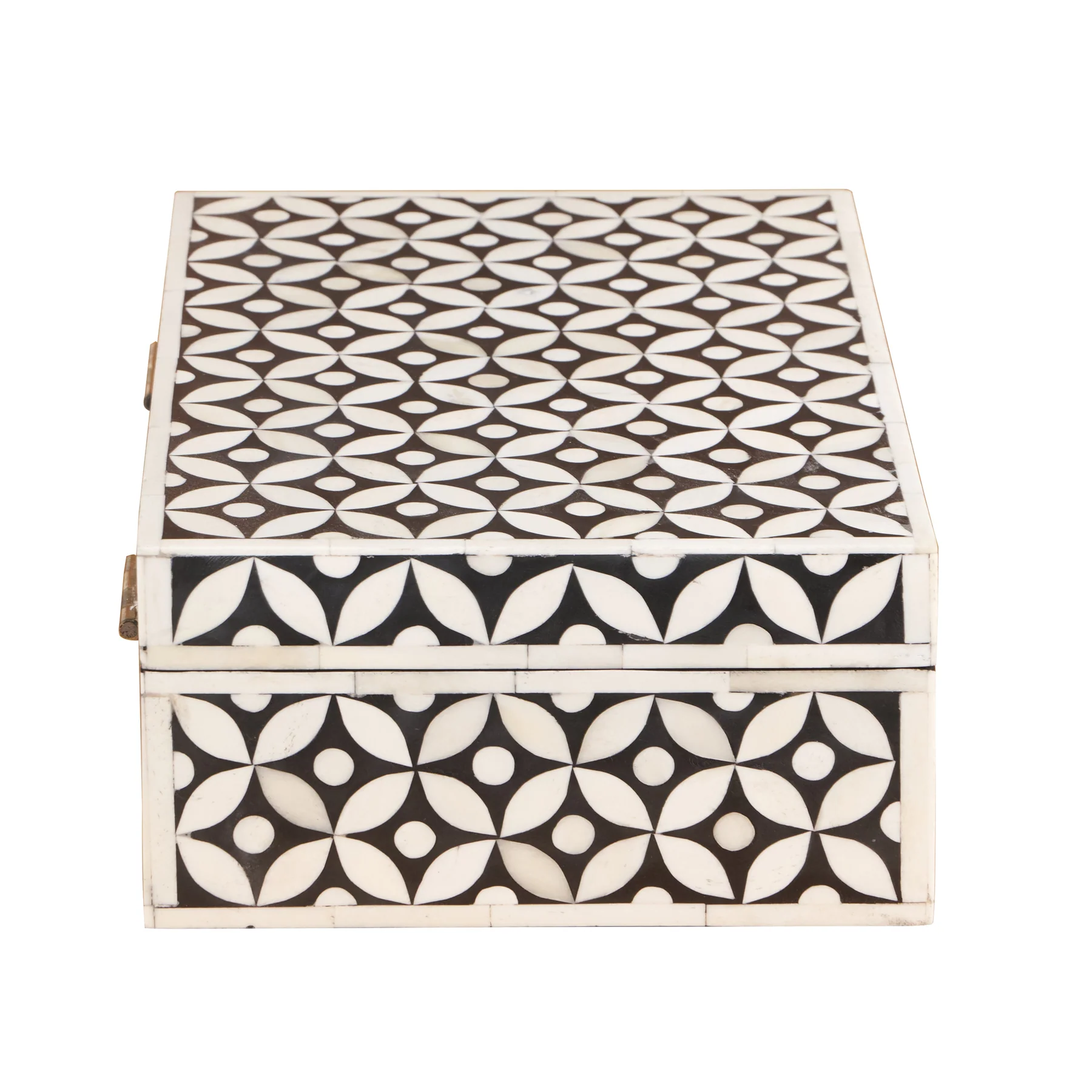 Bone Inlay Box – Medium Black Geometric - Image 3
