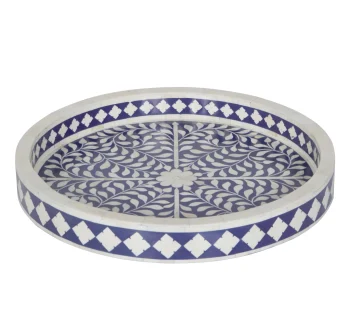 Floral Bone Inlay Decorative Tray