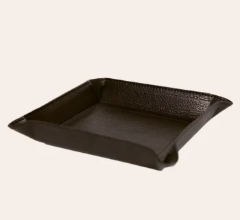 Black Leather Valet Tray