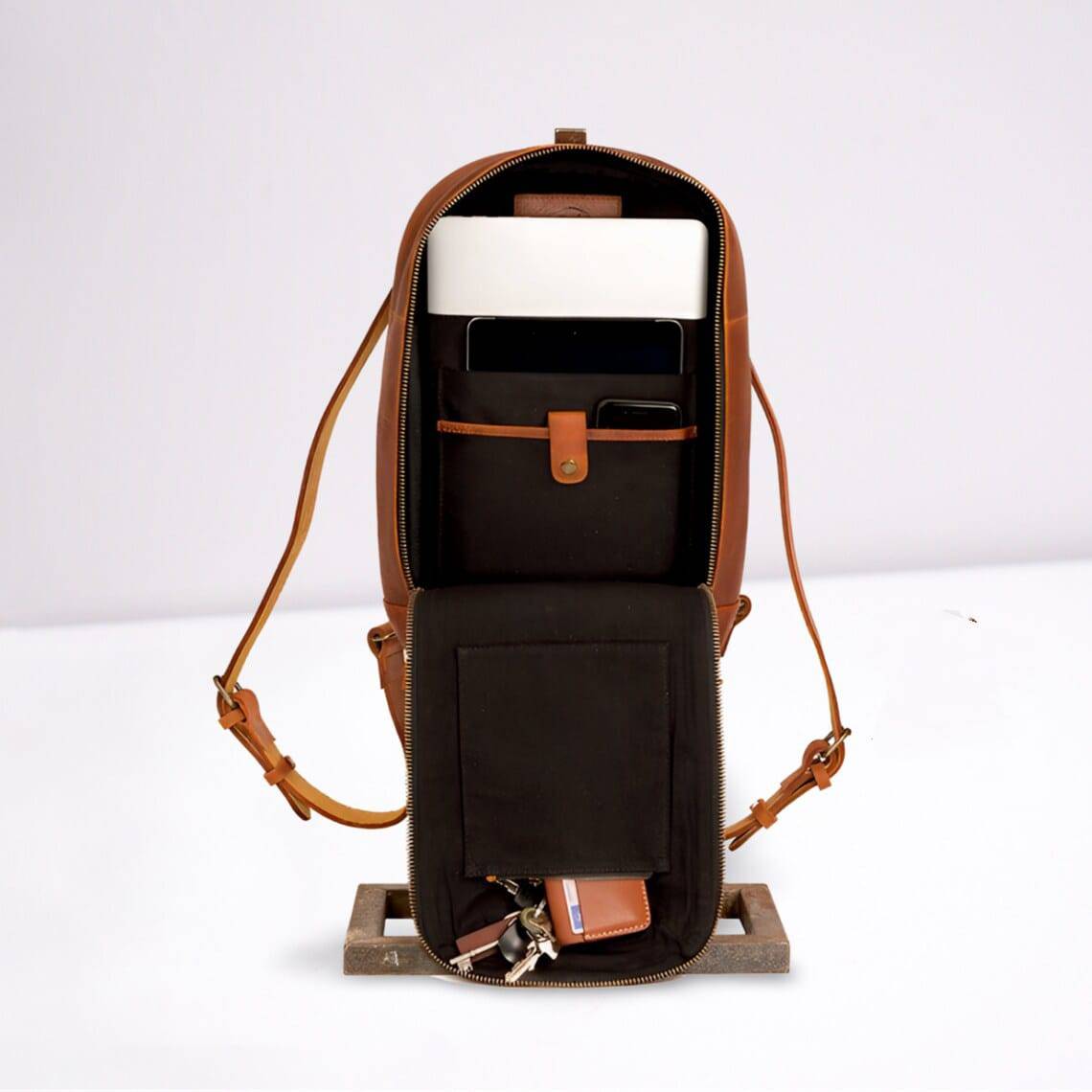 Craftshades – Leather Laptop Backpack for the Modern Professional. Buffalo leather bag, and Built to Last. college bag-Zaw Trading - Image 5