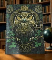 Celtic Owl Wisdom Leather Diary with Antique Lock - Image 3